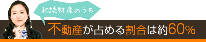 相続財産のうち不動産が占める割合は約60%